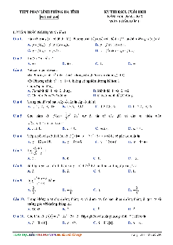 Đề thi HK2 Toán 11 năm học 2016 – 2017 trường THPT Phan Đình Phùng – Hà Tĩnh