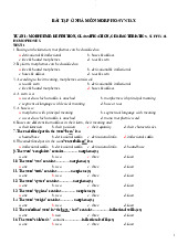 Bài tập Morpho Syntax - Tiếng Anh | Đại học Mở Thành phố Hồ Chí Minh