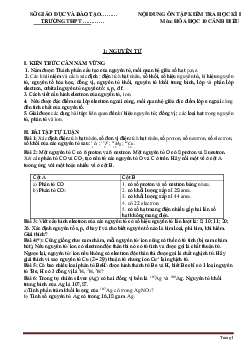 Đề cương ôn tập thi học kì 1 môn Hóa học 10 Cánh diều