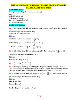 Phương pháp xác định biên độ pha li độ của dao động điều hòa vật lí 11