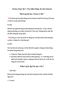 Giải Tin học 6 Bài 7: Tìm kiếm thông tin trên Internet | Kết nối tri thức