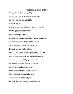 Write about your hobby