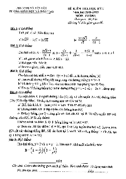 Đề thi học kỳ 1 Toán 9 năm học 2018 – 2019 phòng GD và ĐT Sơn Tây – Hà Nội