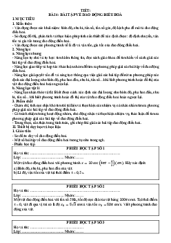 Bài 4: Bài tập về dao động điều hoà | Giáo án Vật Lí 11 Kết nối tri thức