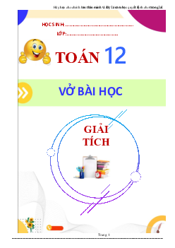 Vở bài học môn Toán 12 phần Giải tích