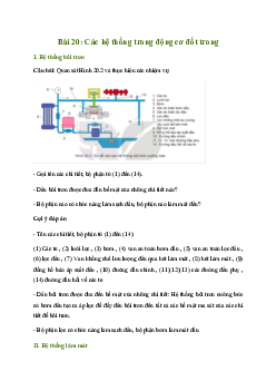 Giải Công nghệ 11 Bài 20: Các hệ thống trong động cơ đốt trong | Kết nối tri thức
