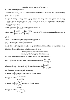 Chuyên đề trắc nghiệm nguyên hàm từng phần Toán 12