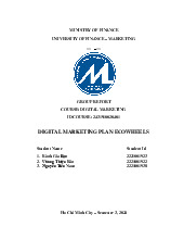 Final Report on Digital Marketing Plan for EcoWheels Môn Digital Marketing | Trường Đại học Tài chính - Marketing