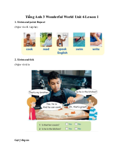 Giải BT Tiếng Anh 3 Wonderful World Unit 6 My hobby Lesson 1