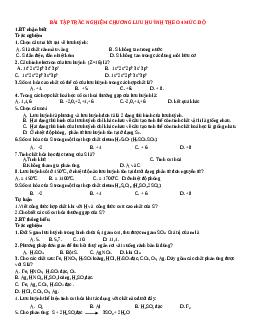 Tài Liệu Hóa Học Hóa 10 Bài tập trắc nghiệm chương lưu huỳnh theo 4 mức độ