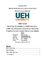 Tiểu luận phân tích quan điểm triết học Mác - lê nin | Môn Triết học Mác - Lênin