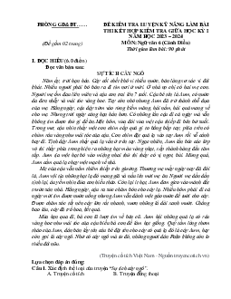 Đề thi giữa học kì 1 môn Ngữ văn 6 năm 2023 - 2024 sách Cánh diều | Đề 4