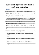 Câu hỏi ôn tập Môn Triết học Mác Lênin | Đại học Gia Định