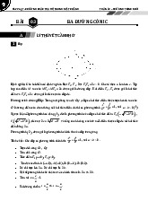 LÝ THUYẾT VÀ BÀI TẬP ĐƯỜNG CONIC (MATH101) - PHẦN 3