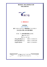 Tiểu luận PHÂN TÍCH MÔI TRƯỜNG VI MÔ, VĨ MÔ CỦA QUÁN TRÀ SỮA KIM DUNG môn Quản tri học - Trường Đại học Thủ Dầu Một