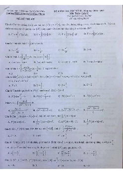 Đề thi HK2 Toán 12 năm học 2016 – 2017 trường THPT chuyên Lê Hồng Phong – TP. HCM