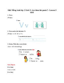 Unit 3: Are these his pants? - Lesson 5 Giải SBT | Tiếng anh 2 Family and Friends