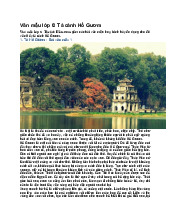 Văn mẫu lớp 6: Tả cảnh Hồ Gươm - Ngữ văn 6