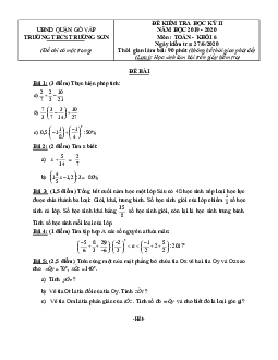 Đề kiểm tra học kỳ 2 Toán 6 năm 2019 – 2020 trường THCS Trường Sơn – TP HCM
