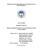 Kế Hoạch Marketing Xuất Khẩu Súp Sấy Sang Hàn Quốc | Môn Marketing quốc tế - Đại học Kinh Tế Quốc Dân