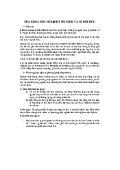 Tìm hiểu về nhà khoa học Herbert Spencer và Xã hội học tài liệu | Đại học Văn Lang