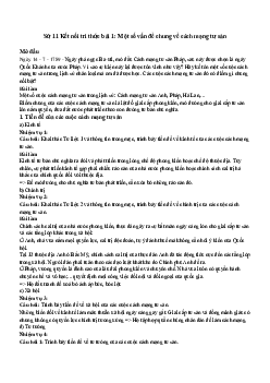 Lịch sử 11 Kết nối tri thức bài 1: Một số vấn đề chung về cách mạng tư sản