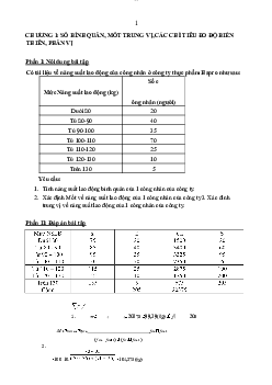 Bài tập Nguyên lý thống kê ( có lời giải) | NEU