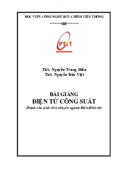 Giáo trình môn học Điện tử công suất dành cho sinh viên chuyên ngành Điện - Điện tử