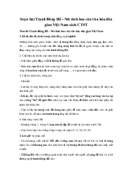 Soạn bài Tranh Đông Hồ - Nét tinh hoa của văn hóa dân gian Việt Nam Ngữ Văn 10 sách Chân Trời Sáng Tạo