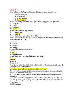 Bộ câu hỏi về lịch sử Ai cập | Đại học Sư Phạm Hà Nội