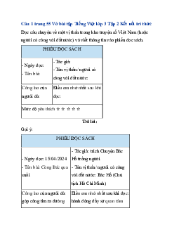 Giải VBT Tiếng Việt lớp 3 Bài 24: Cùng Bác qua suối trang 55 | Kết nối tri thức