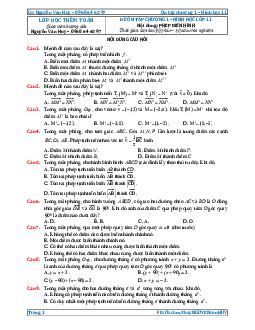 Đề ôn tập Hình học 11 chương 1 (Phép biến hình) – Nguyễn Văn Huy