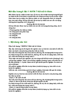 Giải SGK Khoa học tự nhiên 7 Bài 1: Phương pháp và kĩ năng học tập môn khoa học tự nhiên| Kết nối tri thức
