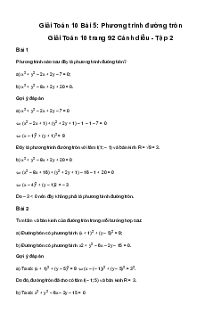 Giải Toán 10 Bài 5: Phương trình đường tròn | Cánh diều