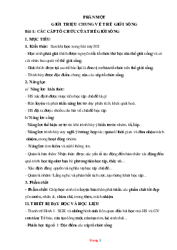 Giáo án Sinh 10 theo công văn 5512 học kì 1