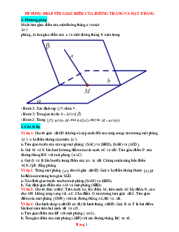 Phương pháp tìm giao điểm của đường thẳng và mặt phẳng