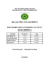 Tiểu luận Tìm hiểu chính sách Marketing của công ty cổ phần Armephaco môn Báo cáo thực tập - Học viện nông nghiệp Việt Nam
