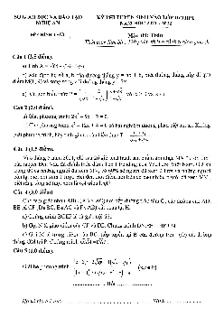 Đề tuyển sinh lớp 10 môn Toán năm 2021 – 2022 sở GD&ĐT Nghệ An