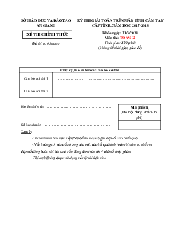 Đề thi giải toán 12 trên máy tính cầm tay cấp tỉnh năm 2017 – 2018 sở GD&ĐT An Giang