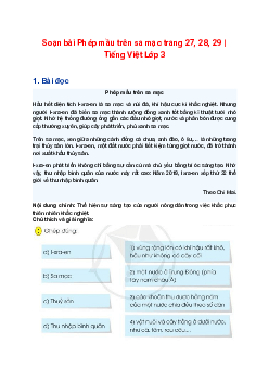 Soạn bài Phép mầu trên sa mạc trang 27, 28, 29 | Tiếng Việt Lớp 3 Tập 2 Cánh diều