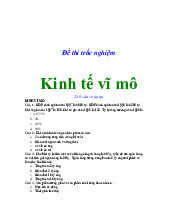 TOP 240 câu hỏi trắc nghiệm, có đáp án - Môn Kinh tế vĩ mô - Đại Học Kinh Tế - Đại học Đà Nẵng