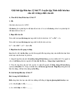 Giải bài tập Hóa 12 bài 37: Luyện tập Tính chất hóa học của sắt và hợp chất của sắt