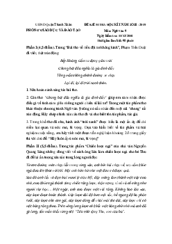 Đề thi học kì 1 lớp 9 môn Ngữ văn Phòng GD&ĐT Quận Thanh Xuân năm học 2018 - 2019