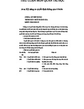 Kỹ Năng Ra Quyết Định Trong Quản Trị Học - TIỂU LUẬN MÔN QTH101