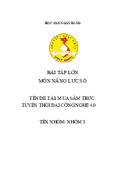 Tên Đề Tài: Mua Sắm Trực Tuyến Thời Đại Công Nghệ 4.0 | Năng lực số ứng dụng