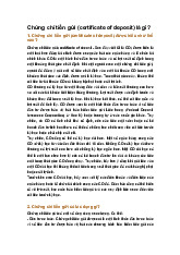 Chứng chỉ tiền gửi (certificate of deposit) là gì?