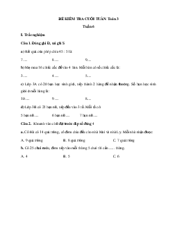 Phiếu bài tập cuối tuần Toán 3: Tuần 6 (cơ bản) | Cánh Diều