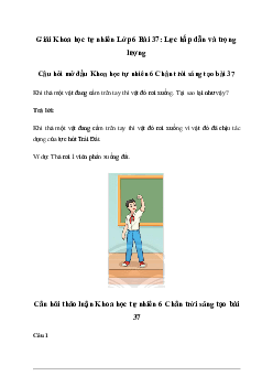 Giải KHTN 6 Bài 37: Lực hấp dẫn và trọng lượng - Chân trời sáng tạo