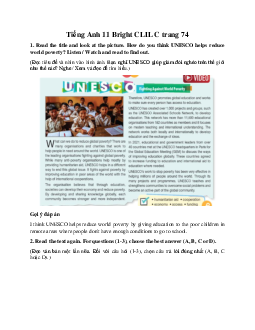 Giải Tiếng Anh 11 CLIL C | Bright