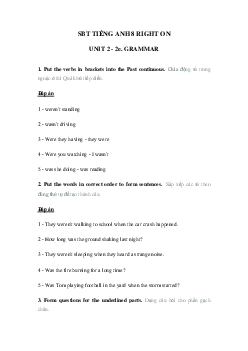 Sách bài tập Right on 8 unit 2 2e Grammar